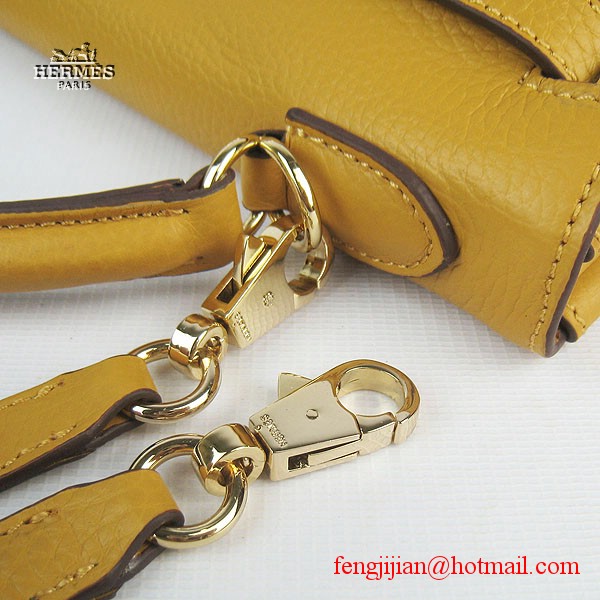 Hermes Kelly 32cm Togo Leather Bag Yellow 6108 Gold Hardware